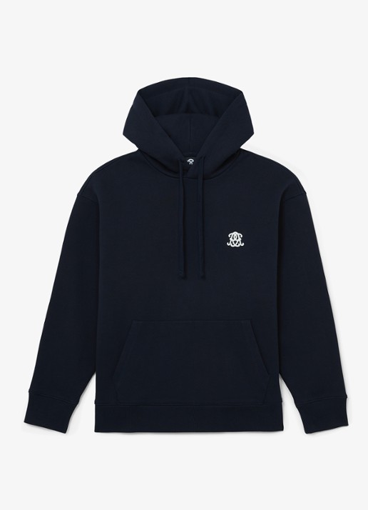 Reiss Conlin hoodie met borduring - voorkant 4 donkerblauw