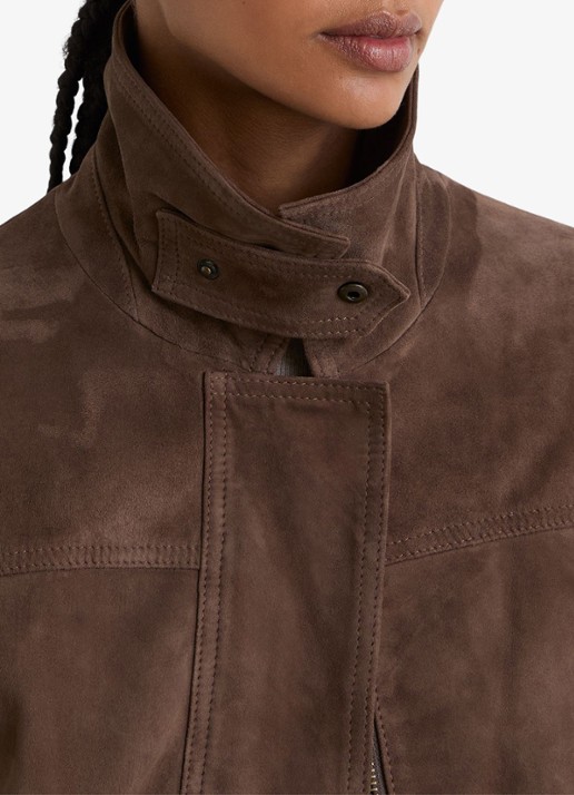 Reiss Cooper jack van geitensuède  - detail 2 bruin