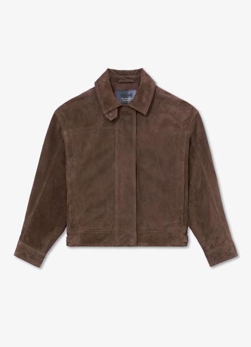 Reiss Cooper jack van geitensuède  - voorkant 6 bruin