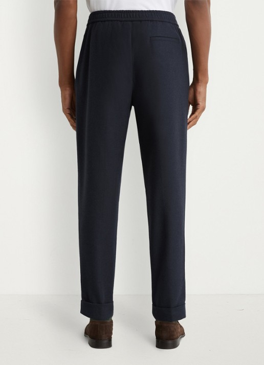 Reiss Cooper pantalon in wolblend met paspelzakken  - achterkant 6 donkerblauw