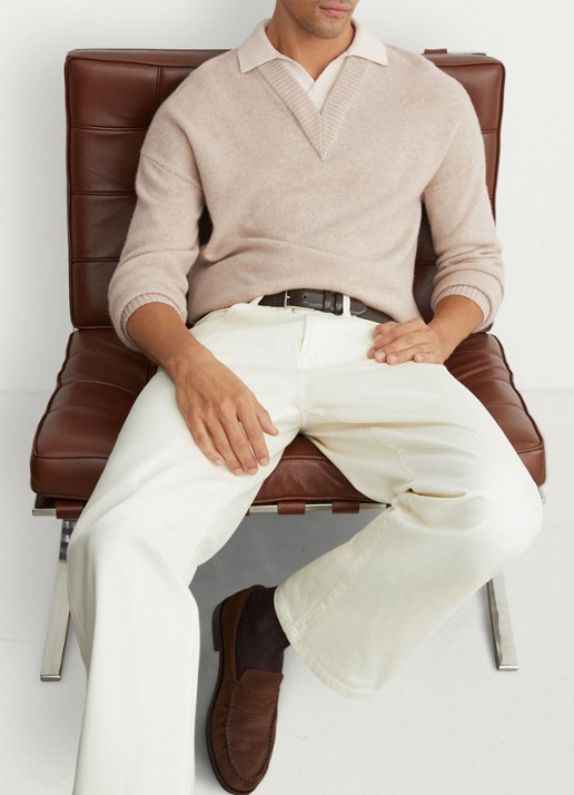 Reiss Corey fijngebreide trui van wol - detail 2 oatmeal / beige