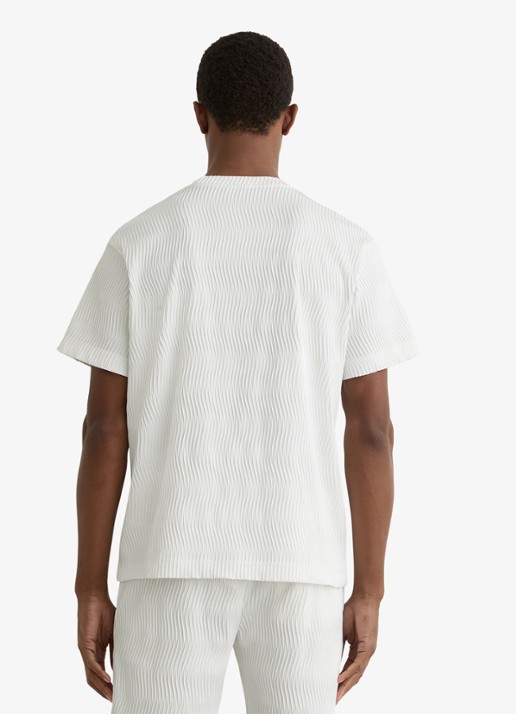 Reiss Cox T-shirt met structuur - achterkant white / wit