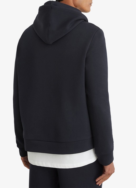 Reiss Dane hoodie met gemêleerd dessin - achterkant navy / blauw