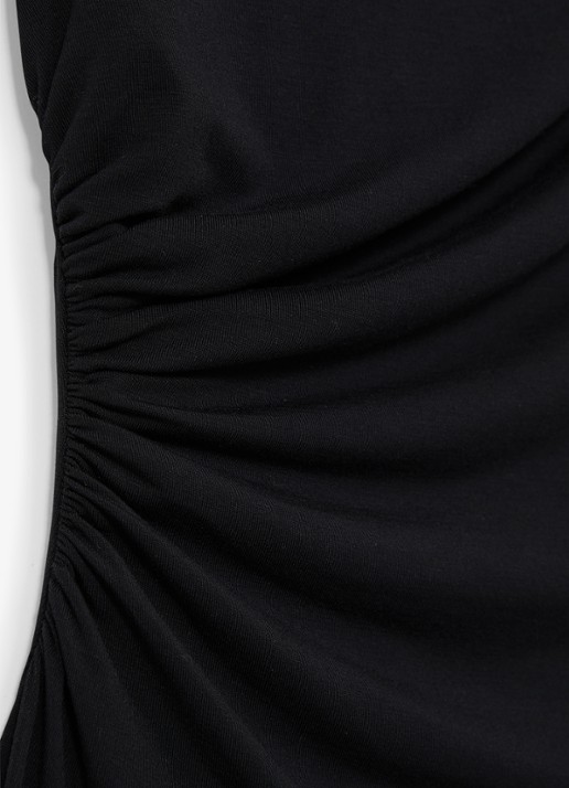 Reiss Dani mouwloze top met gedrapeerd detail - detail 3 black / zwart