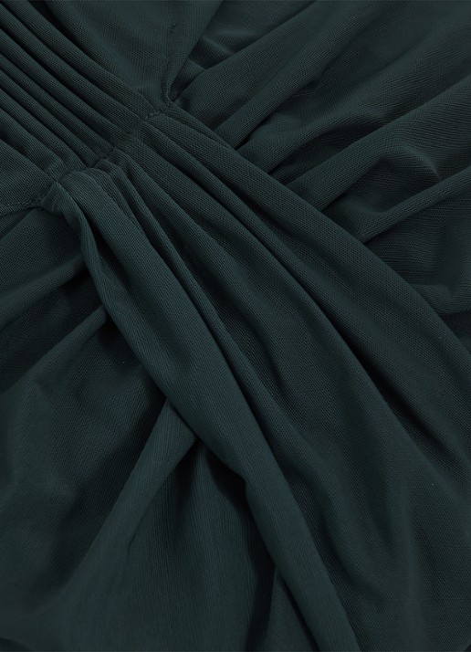 Reiss Daniella maxi jurk met halve col en plooidetail  - detail 6 donkergroen