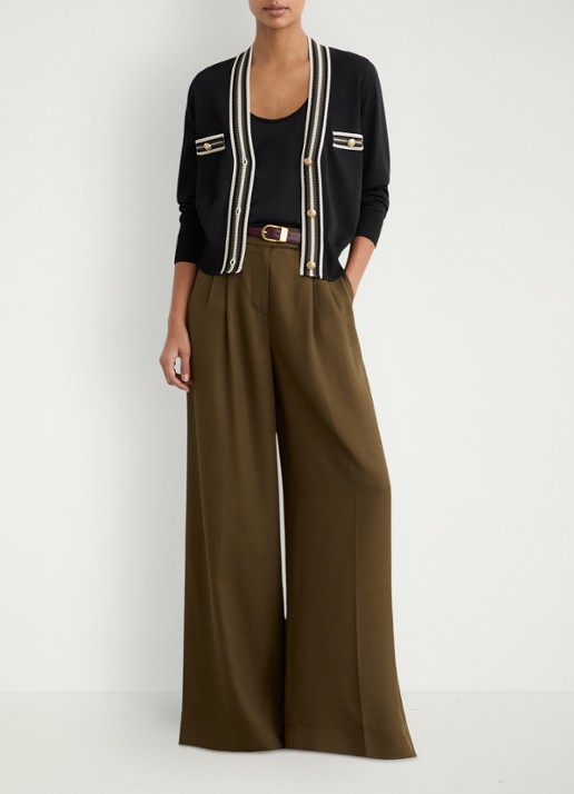 Reiss Danni fijngebreid vest met knoop detail - voorkant 3 zwart