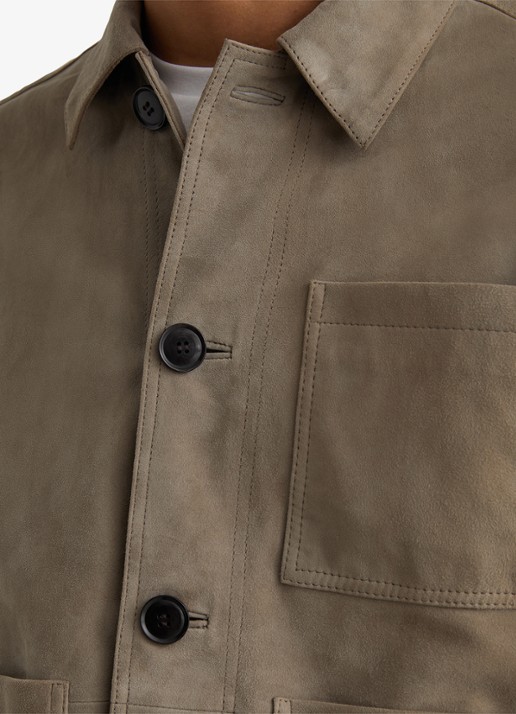 Reiss Danny jack van suède - detail 5 bronsgroen
