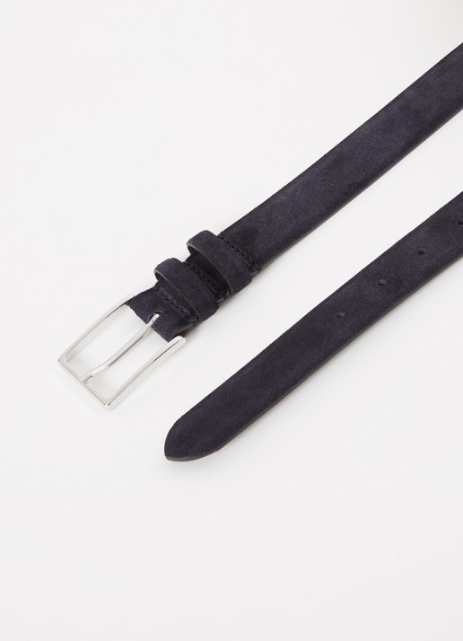 Reiss Dante riem van leer - detail 2 donkerblauw