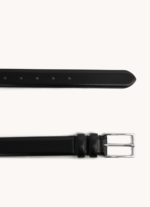Reiss Dante riem van leer - detail 2 zwart