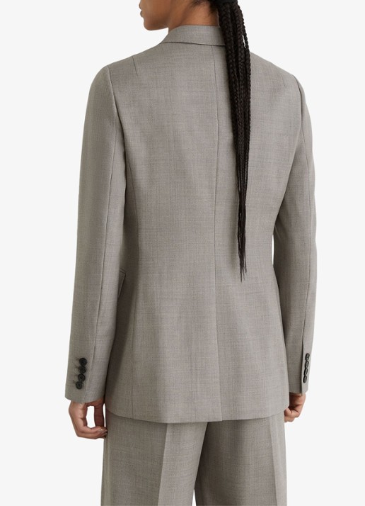 Reiss Darcy double-breasted blazer in wolblend - achterkant grijsmele