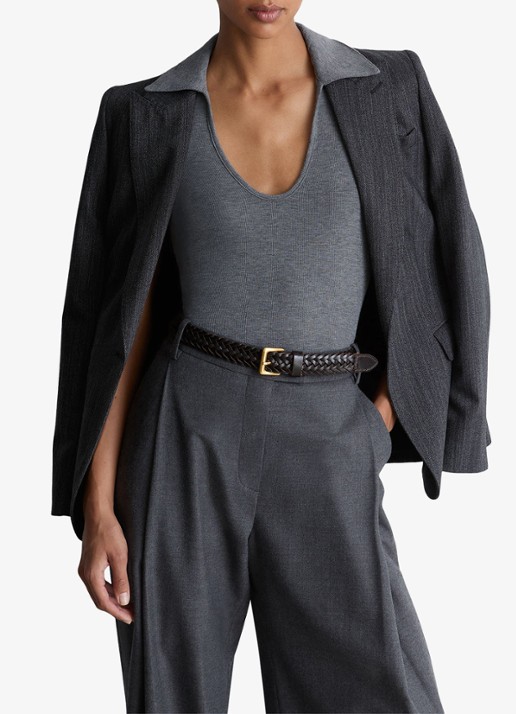 Reiss Daria slim fit polo met gemêleerd dessin