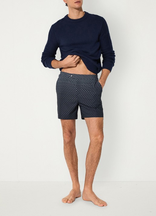 Reiss Darli zwemshort met print - voorkant 6 donkerblauw