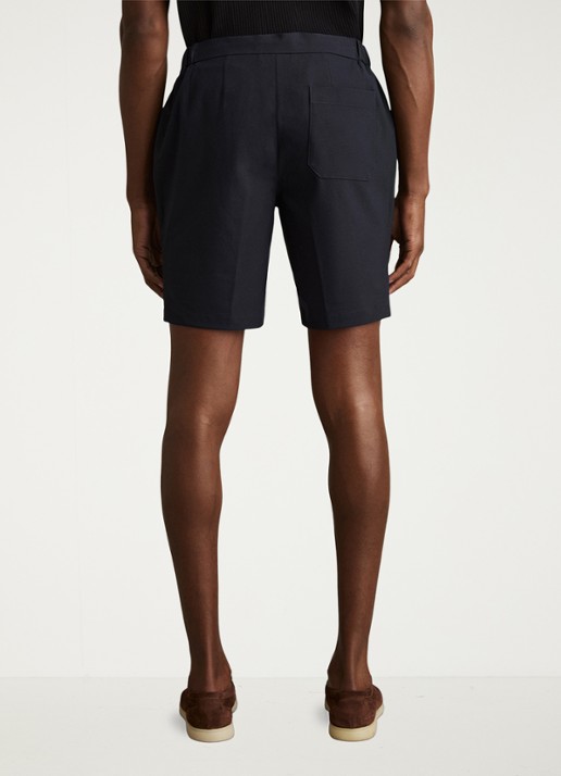 Reiss Deck straight fit korte chino met steekzakken - achterkant donkerblauw
