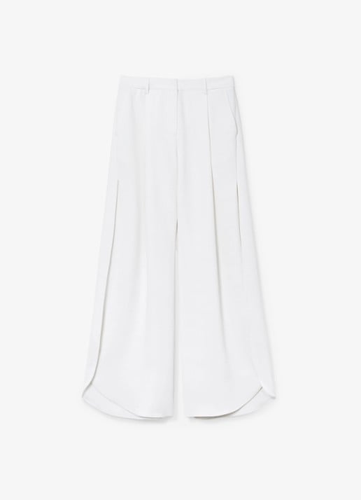 Reiss Deena high waist loose fit pantalon met split - voorkant wit