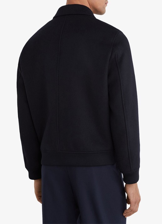 Reiss DELUCA bomberjack in wolblend  - achterkant 3 navy / blauw