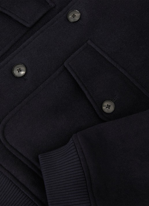 Reiss DELUCA bomberjack in wolblend  - detail 7 navy / blauw