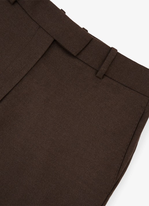 Reiss Derby high waist slim fit pantalon in wolblend - detail 6 bruin