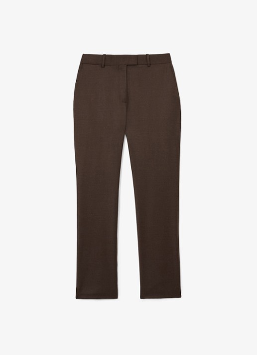 Reiss Derby high waist slim fit pantalon in wolblend - voorkant bruin