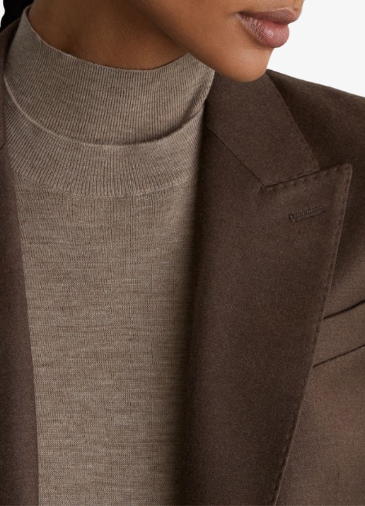 Reiss Derby single-breasted blazer in wolblend - detail 5 bruin