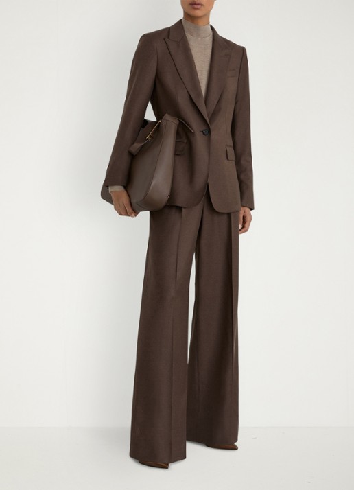 Reiss Derby single-breasted blazer in wolblend - voorkant 7 bruin