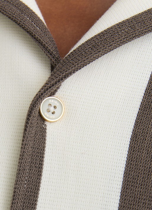 Reiss Dexter overhemd met streepprint  - detail 6 bruin