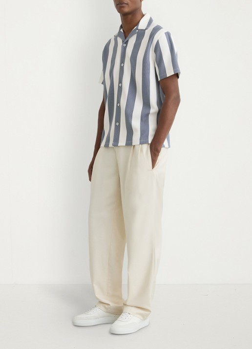 Reiss Dexter overhemd met streepprint  - voorkant 2 blauw