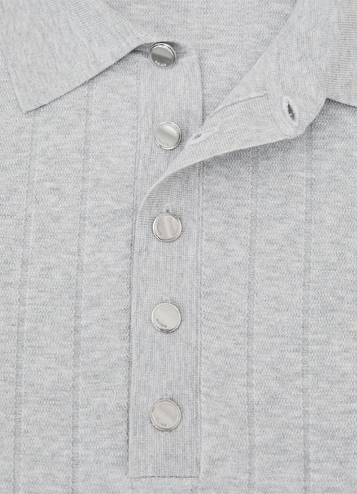 Reiss Dillighan fijngebreide trui met polokraag  - detail 5 soft grey / grijs