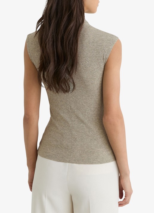Reiss Dita ribgebreide top met lurex - achterkant 3 goud