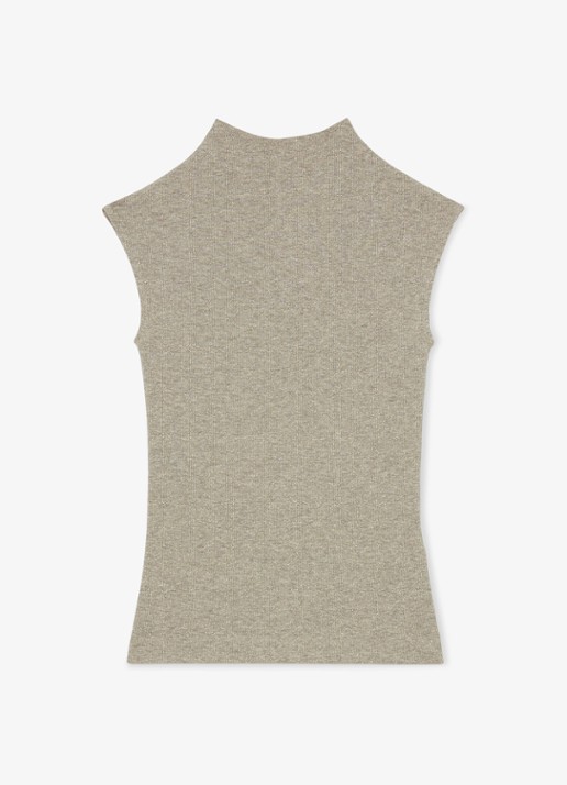 Reiss Dita ribgebreide top met lurex - voorkant goud