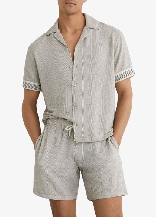 Reiss Dornie regular fit overhemd met streepprint - detail 3 zwart