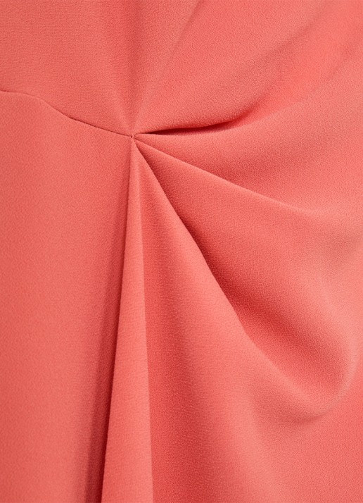 Reiss Dorota midi jurk met watervalhals - detail 5 coral pink / roze