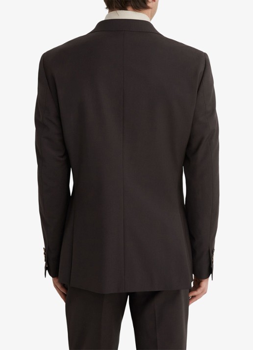 Reiss Dream double-breasted regular fit colbert in wolblend  - achterkant 7 donkerbruin
