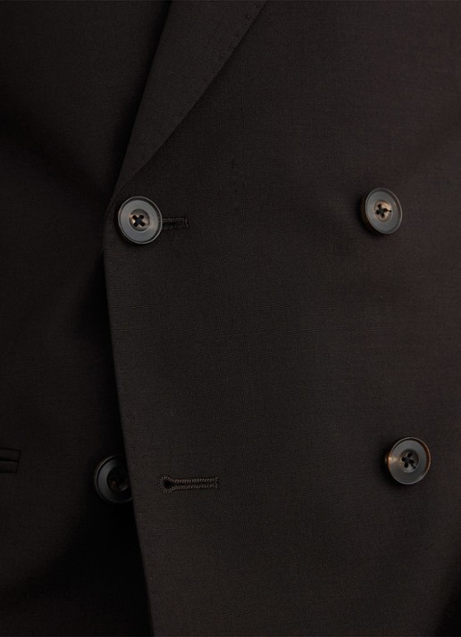 Reiss Dream double-breasted regular fit colbert in wolblend  - detail 2 donkerbruin