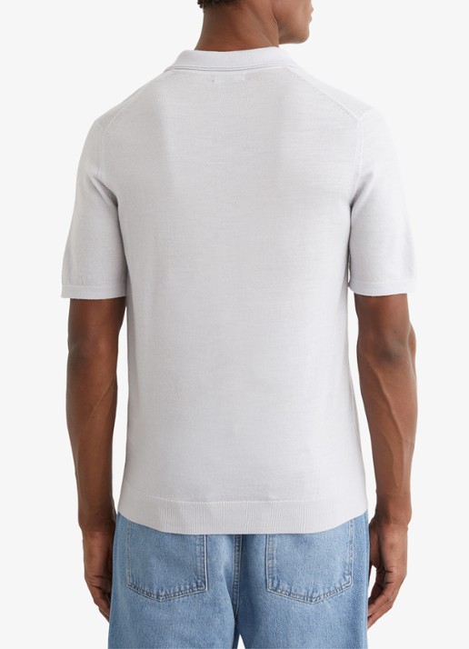 Reiss Duchie regular fit polo van merino wol - achterkant 4 lichtblauw