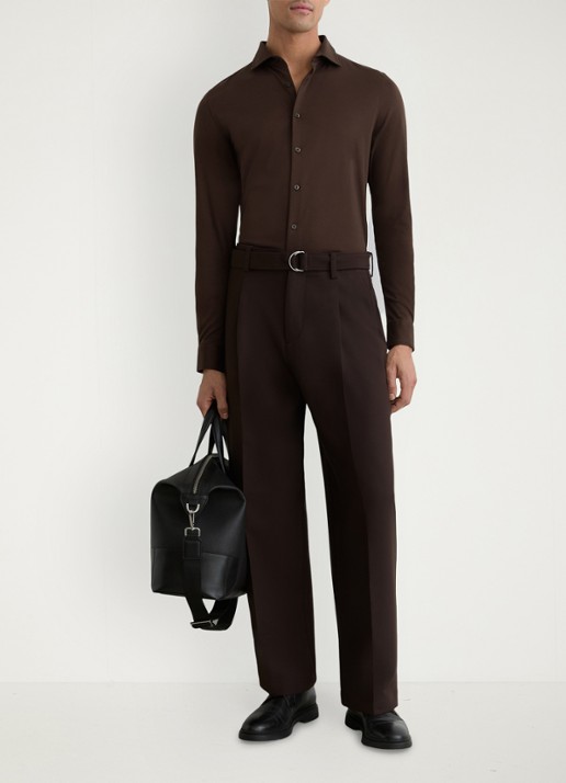 Reiss Duke slim fit overhemd - voorkant 2 brown / bruin