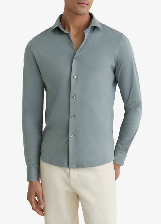 Reiss Duke slim fit overhemd - detail 3 steel blue / blauw
