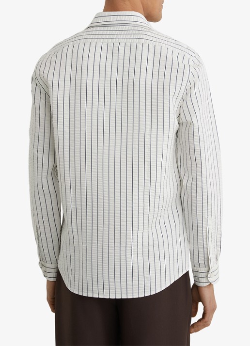 Reiss Dupree regular fit overhemd met streepprint en borstzak - achterkant 7 wit
