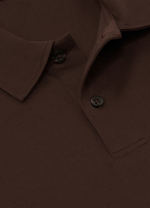 Reiss Earl regular fit polo van katoen - detail 6 brown / bruin