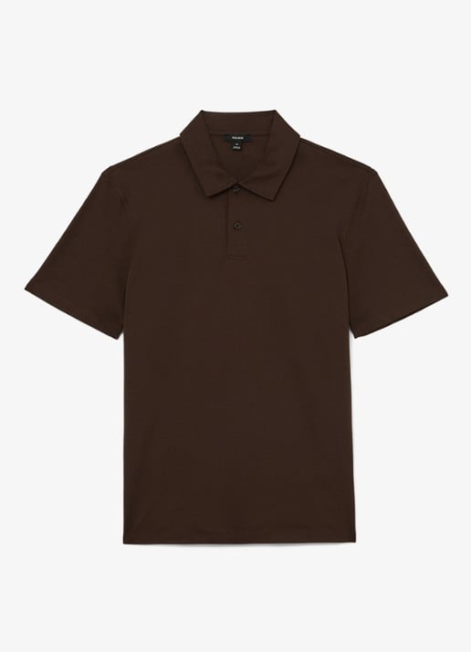 Reiss Earl regular fit polo van katoen - voorkant brown / bruin