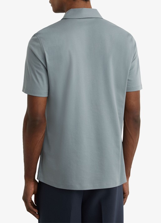 Reiss Earl regular fit polo van katoen - achterkant 4 steel blue / blauw