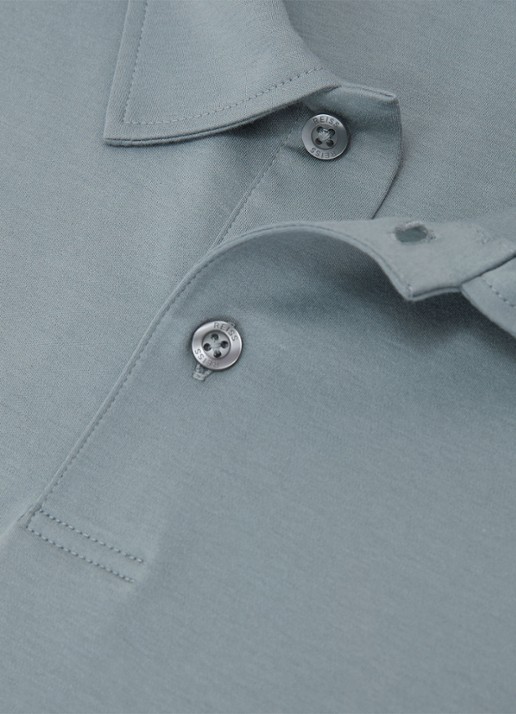Reiss Earl regular fit polo van katoen - detail 3 steel blue / blauw