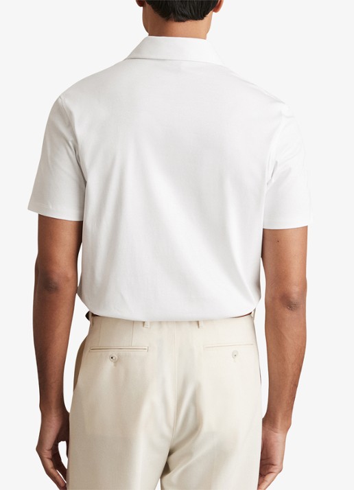 Reiss Earl slim fit polo met stretch - achterkant wit