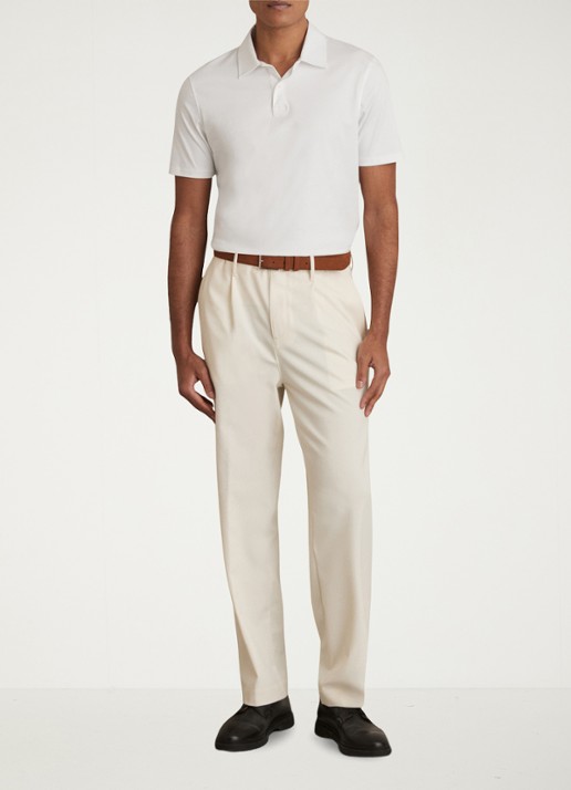 Reiss Earl slim fit polo met stretch - voorkant 3 wit