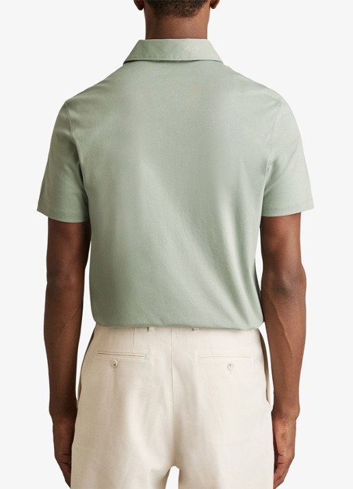 Reiss Earl slim fit polo met stretch - achterkant groen