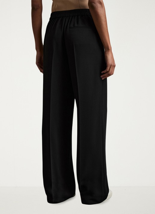 Reiss Eden high waist wide fit pantalon met steekzakken - achterkant 5 black / zwart