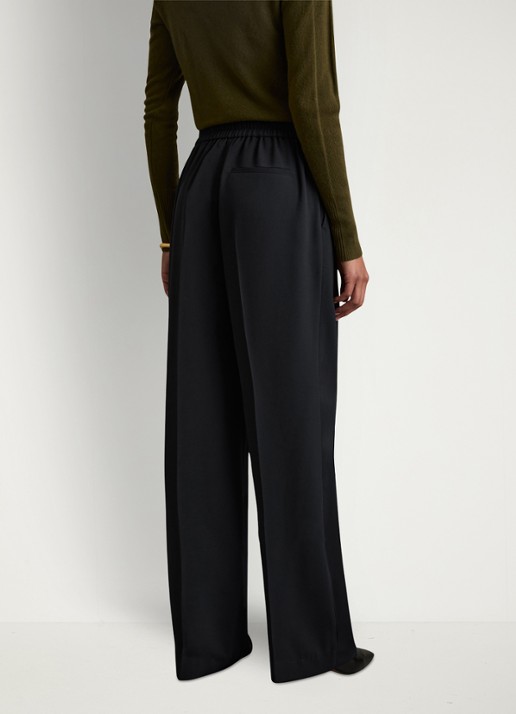 Reiss Eden high waist wide fit pantalon met steekzakken - achterkant 3 blauw
