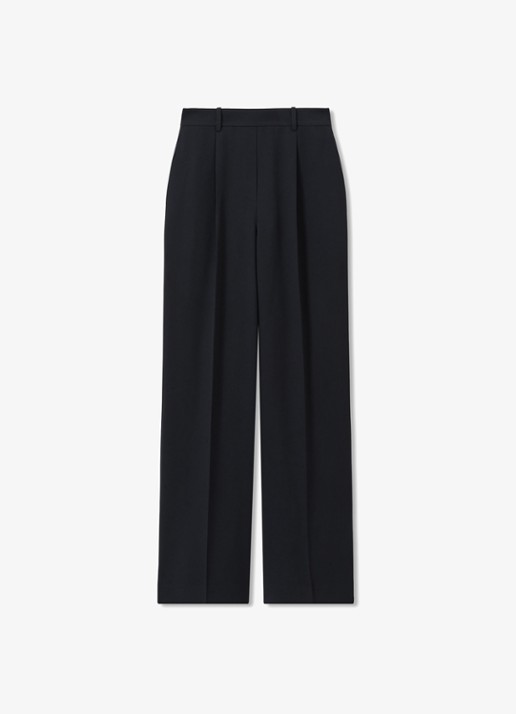 Reiss Eden high waist wide fit pantalon met steekzakken - voorkant blauw