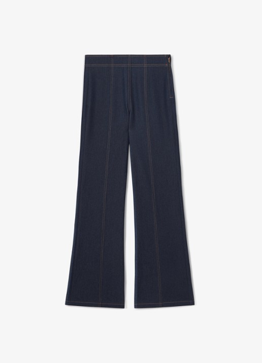 Reiss Edie flared broek met doorgestikte details - voorkant 2 indigo
