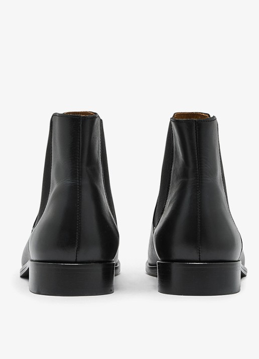 Reiss Elba chelsea boot van leer - achterkant 3 black / zwart