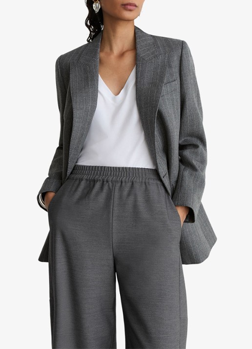 Reiss ELLE high waist straight fit pantalon met steekzakken  - detail 2 grijs